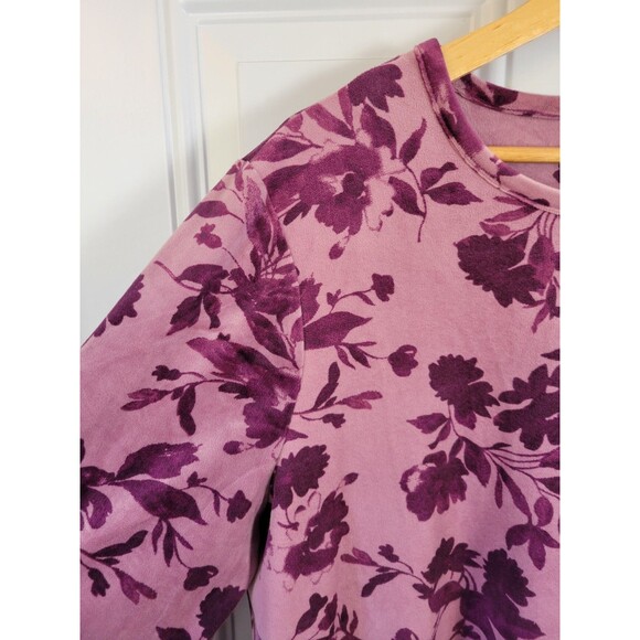 D & Co Comfort Zone Velour Floral Tunic Top Size XL - Picture 3 of 8